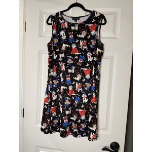 Dress Works Patriotic Sleeveless Swing Dress Dogs Large